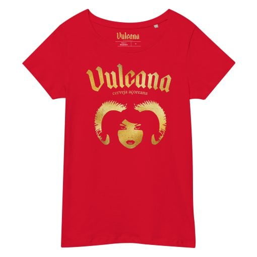 Vulcana Gold Druid Womens Organic T-Shirt - Red