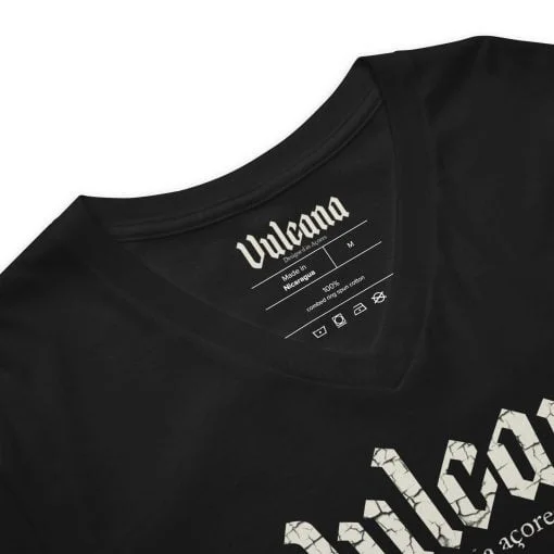 Vulcana Weathered V-Neck Black T-Shirt