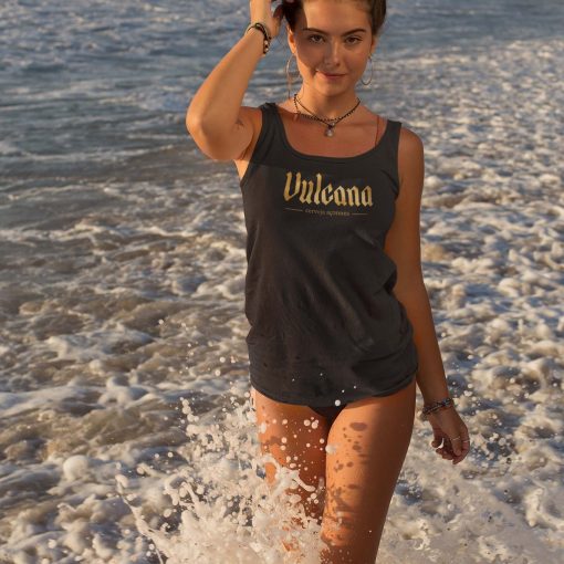gold logo racerback tank