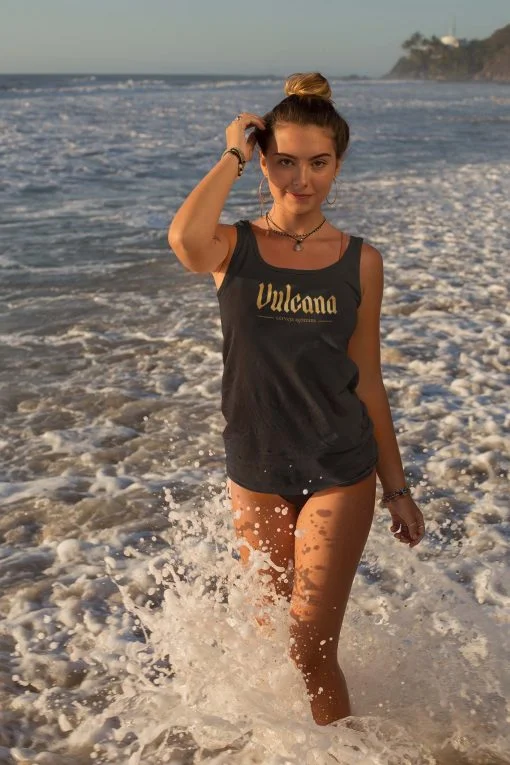 gold logo racerback tank