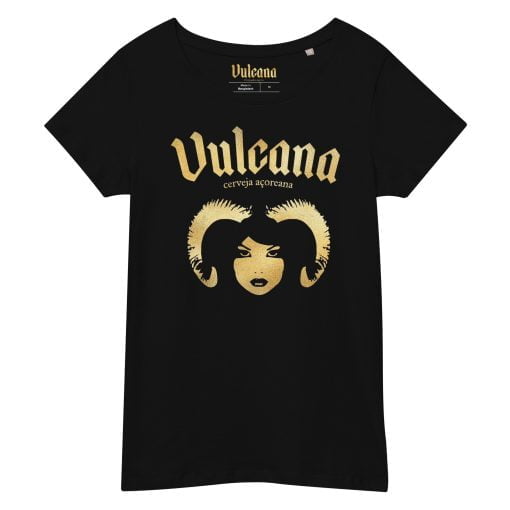 Vulcana Gold Druid Womens Organic T-Shirt - Deep Black
